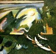 Wassily Kandinsky boat trip oil